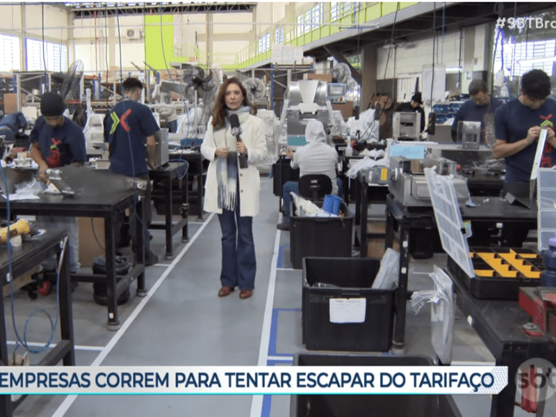Reportagem do SBT sobre os impactos do tarifaço nas exportações brasileiras